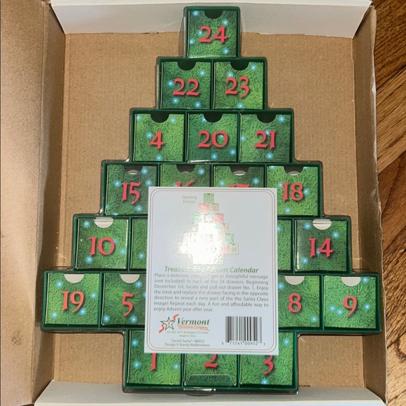 Count Down To Christmas Treasure Box Advent Calender Vintage NIB - Picture 1 of 6